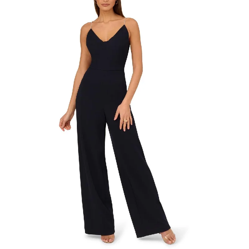 Womens Knit Crepe Jumpsuit