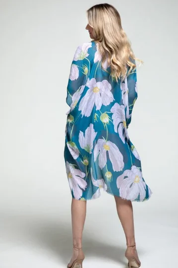 Tropical Flower Open Front Kimono - Final Sale