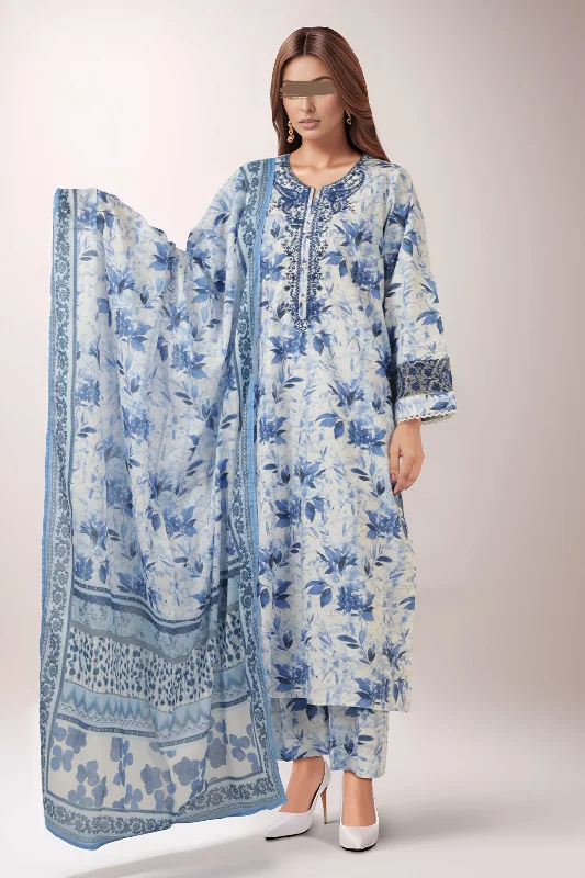 Printed Embroidered Lawn Stitched 3 Piece