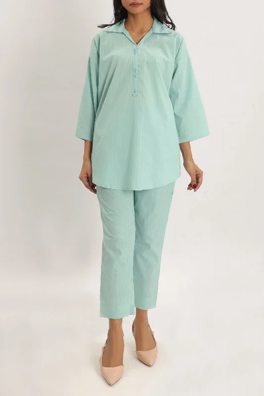 Cotton Jacquard Stitched 2 Piece (Shirt/Trouser)