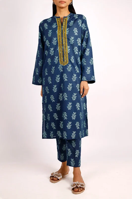 Embroidered Cotton Jacquard Stitched 2 Piece