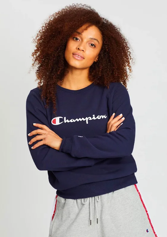 Champion Womens Script Crew Navy <br> CWFYN NAV