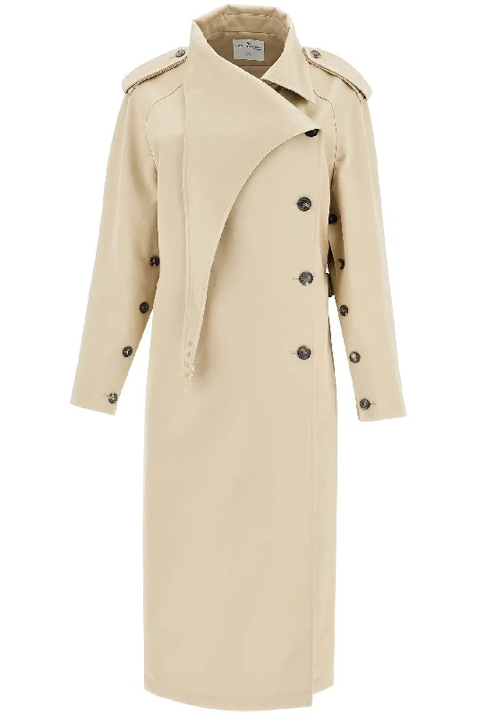 Courreges Women's Long Trench Coat With Asymmetrical Closure