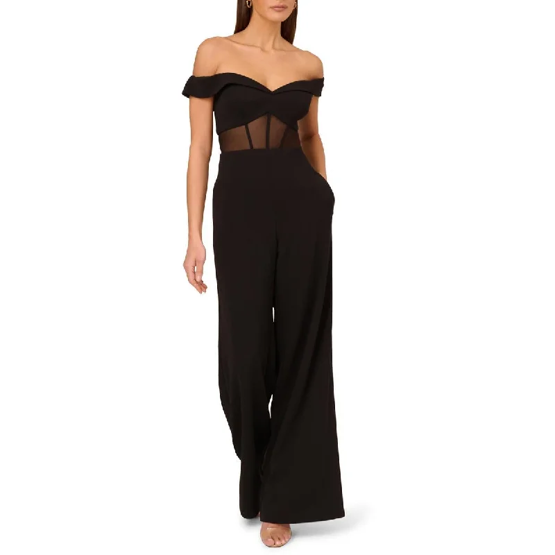 Womens Crepe Sheer Jumpsuit