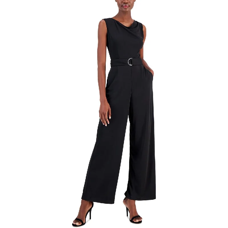 Womens Sleeveless Wide Leg Jumpsuit