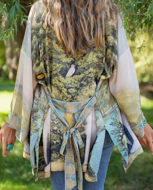 Tree of Life Bamboo Kimono with Belt