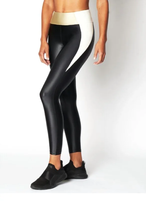 Racer Legging In Ivory/brushed Gold