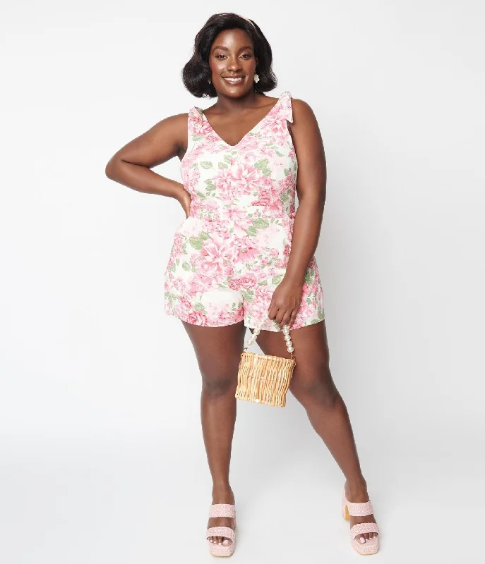 Plus Size Ivory Floral Truth Be Told Romper