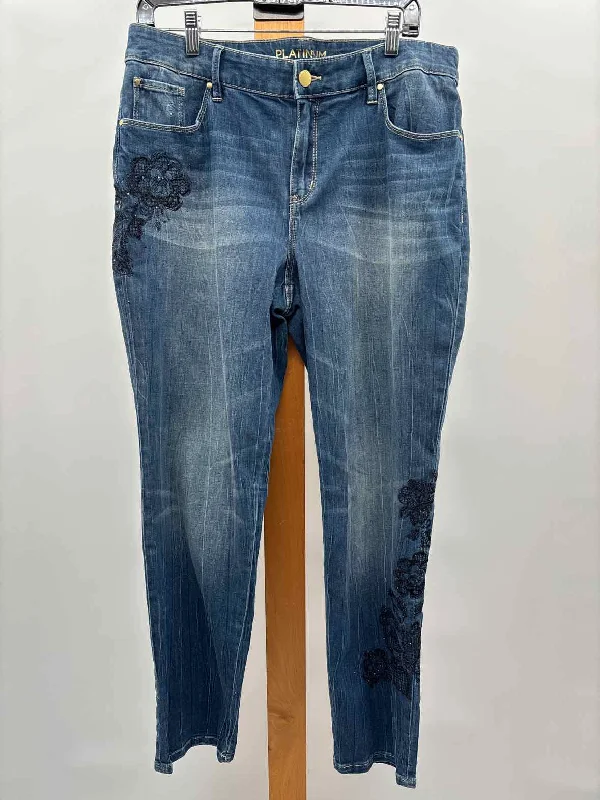 Chico's Women's Size 10 Blue Lace Jeans