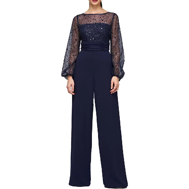 Womens Embellished Illusion Jumpsuit