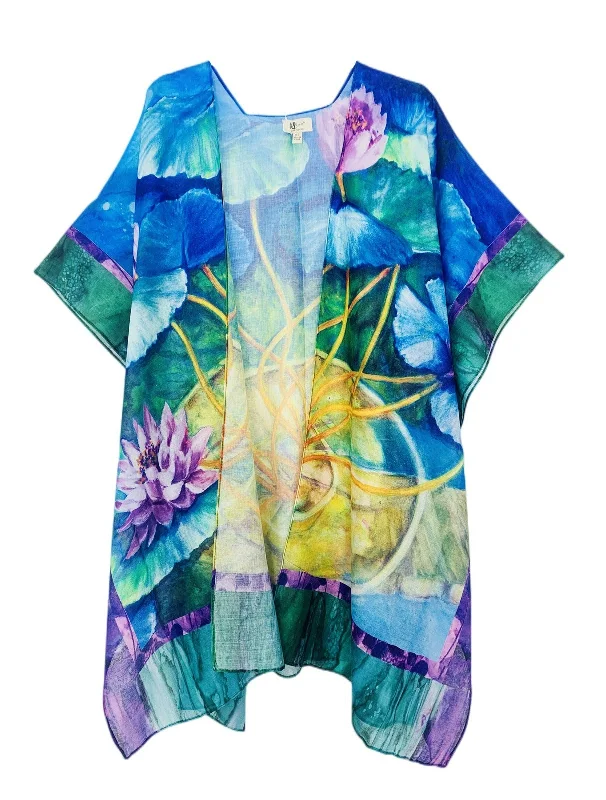 JC062766 Green-Purple Lotus Kimono 62766