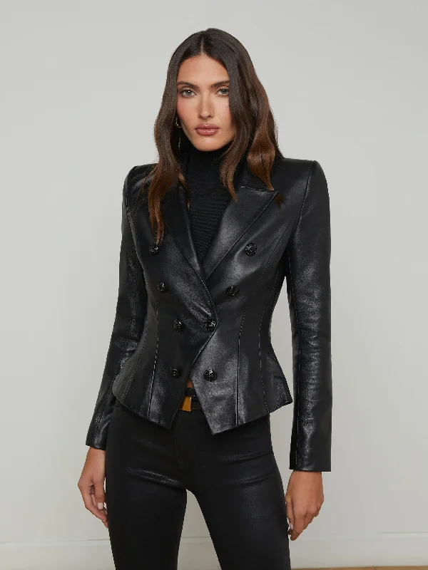 Bethany Leather Tapered Blazer