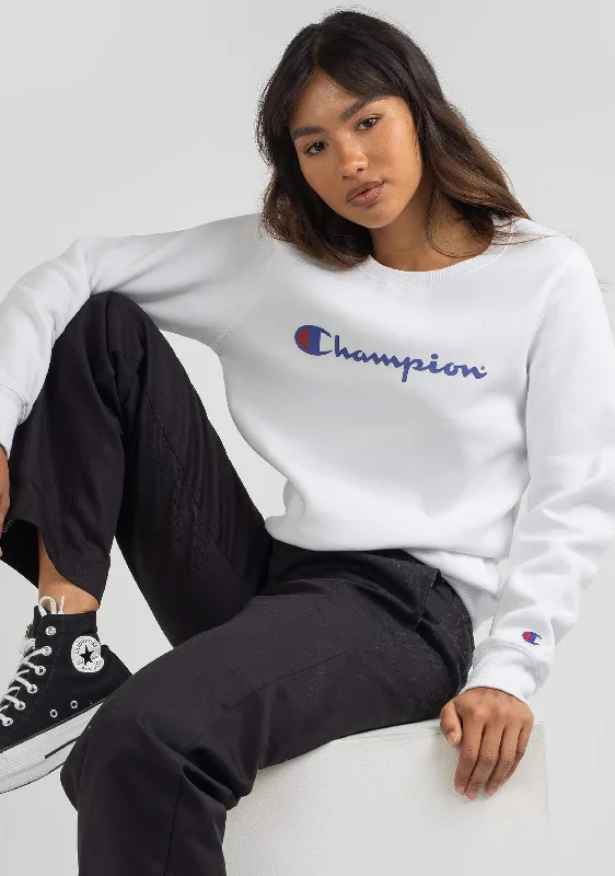 Champion Womens Script Crew White <br> CWFYN WIT