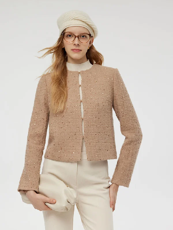 Alpaca And Wool Tweed Women Crop Jacket