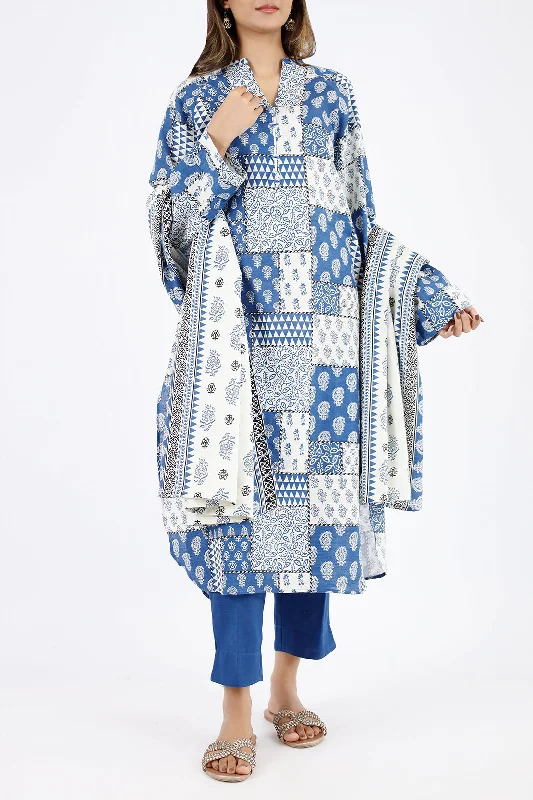 Printed Khaddar Stitched 2 Piece Shirt/Dupatta