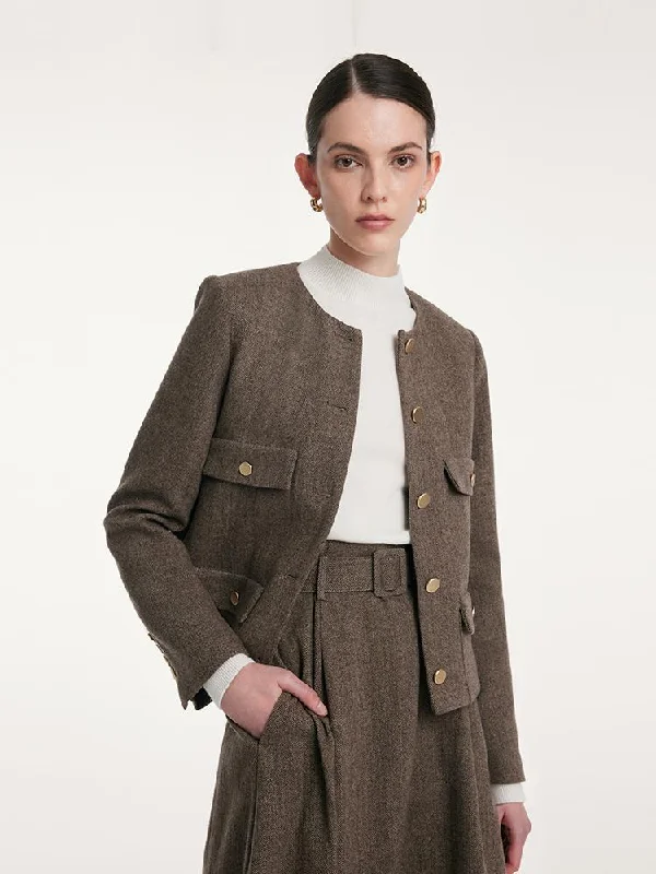 Washable Woolen Classic Women Jacket