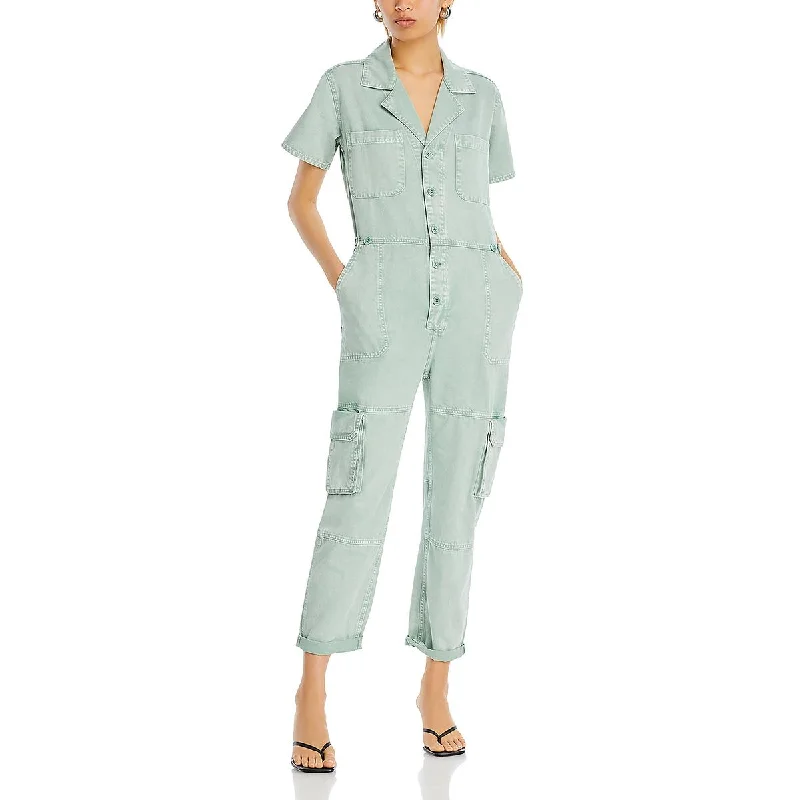 Womens Faded Cargo Jumpsuit