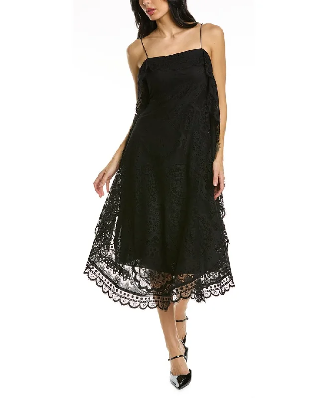 Rebecca Taylor Doily Lace Midi Dress