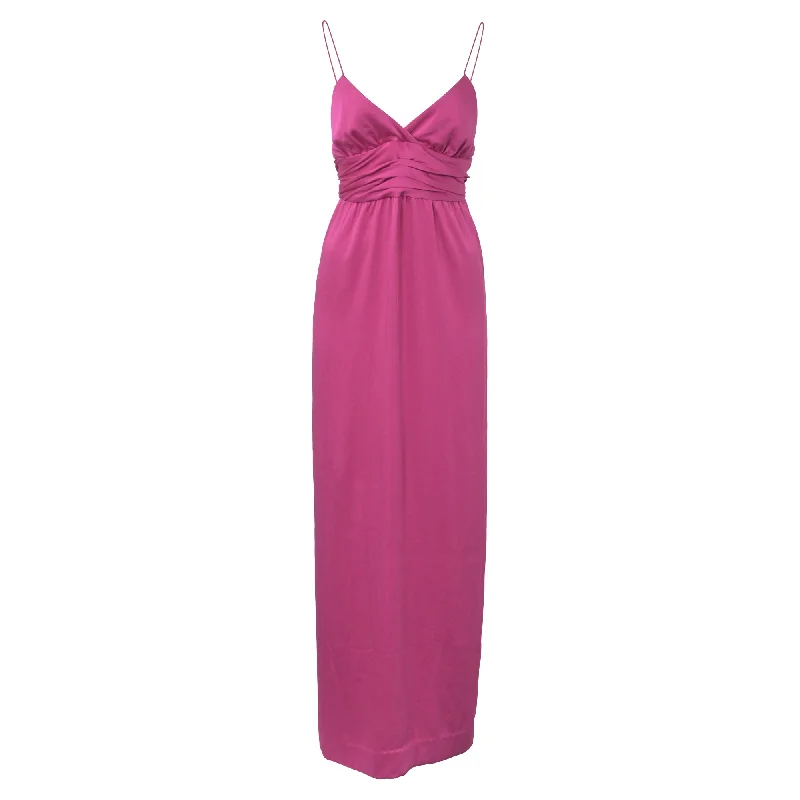 Ba&Sh Rixelle Long Backless Maxi Dress in Pink Polyester