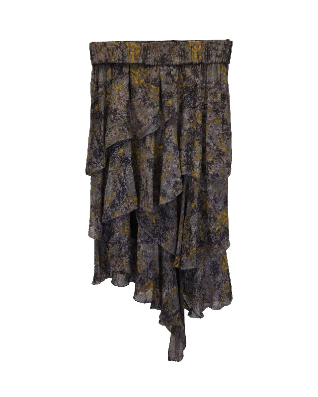 Isabel Marant Étoile Jeezon Ruffled Skirt in Multicolor Viscose