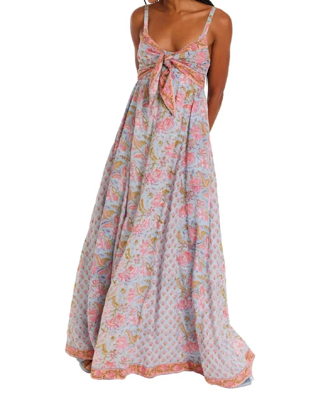 Martina Maxi Dress In Blue/coral Floral