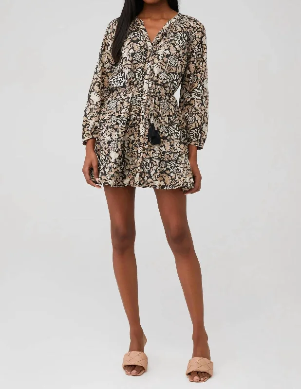 Mylah Mini Dress In Fleur Block Print