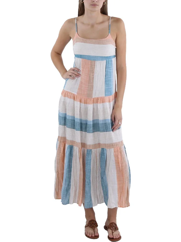 Santorini Womens Colorblock Sleeveless Maxi Dress