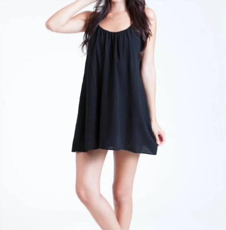 St Barts Low Back Mini Dress In Black