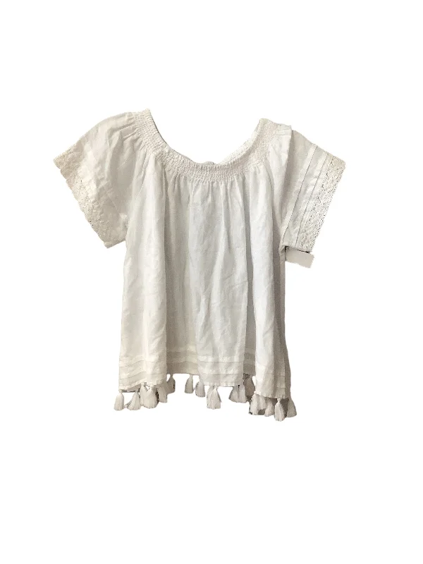 White Top Short Sleeve Rachel Zoe, Size S