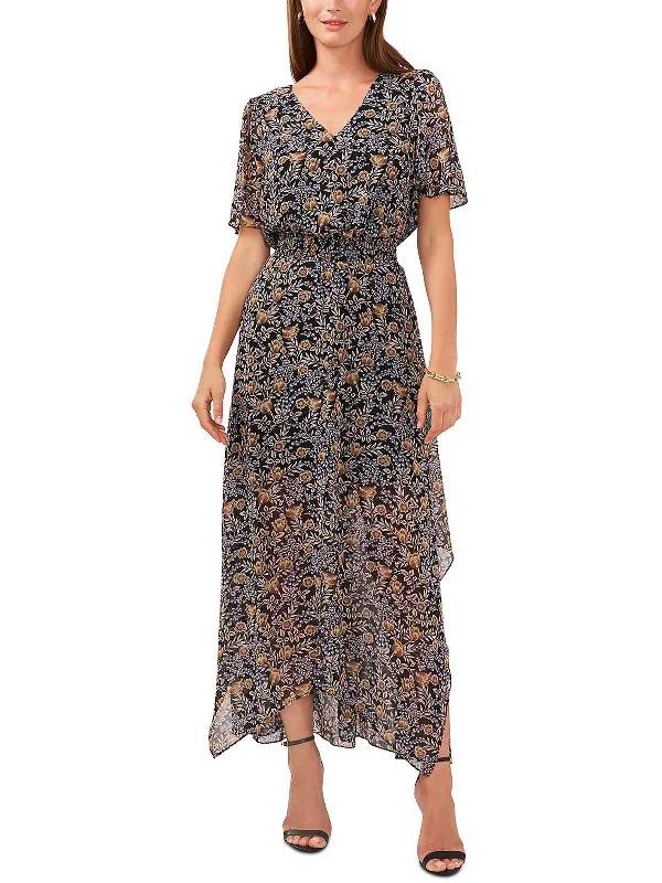 Womens Floral Print Long Maxi Dress