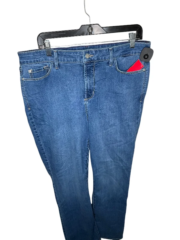 Jeans Straight By Not Your Daughters Jeans In Blue Denim, Size: 16