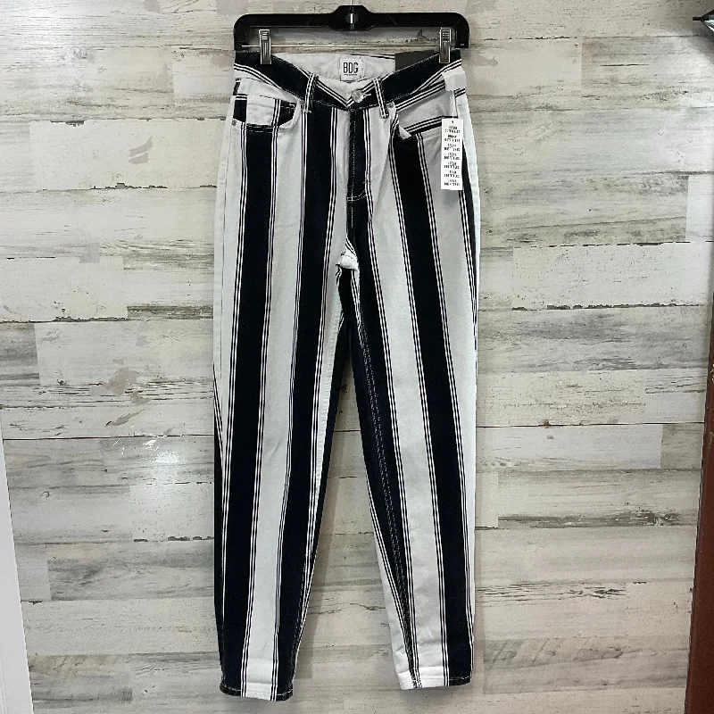 Jeans Straight By Urban Outfitters In Black & White, Size: 0