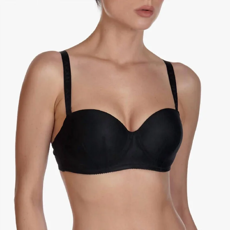 Long Strapless Bra In Black