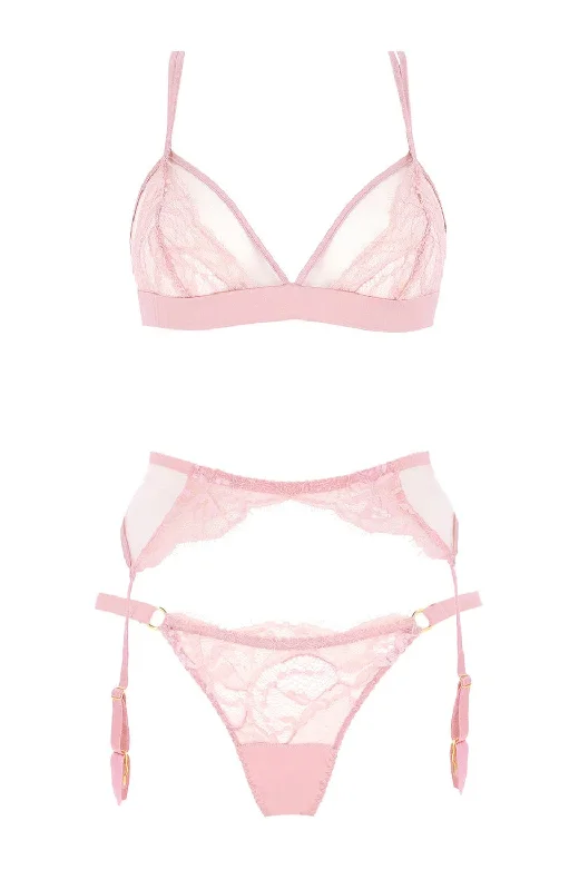 Lyla Boudoir Bra, Suspender and Thong Set