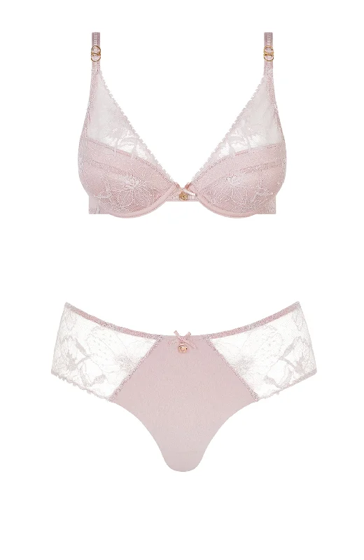 Orchids Push-Up Bra and Shorty Set