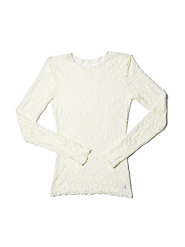 Signature Lace Long Sleeve Top Marshmallow