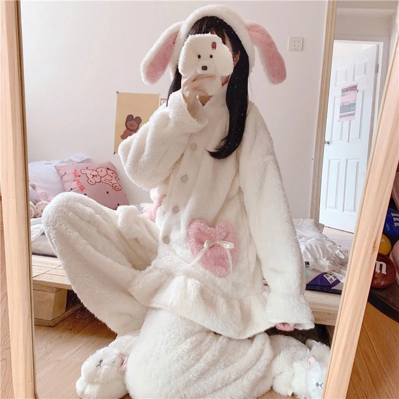 Cute Rabbit Ear Pajamas Two-Piece Set  PL52804