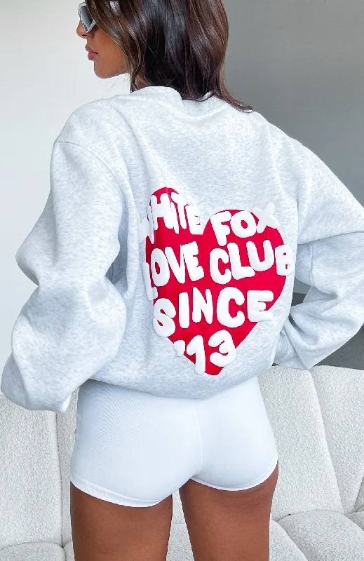 Love Club Oversized Sweater Grey Marle