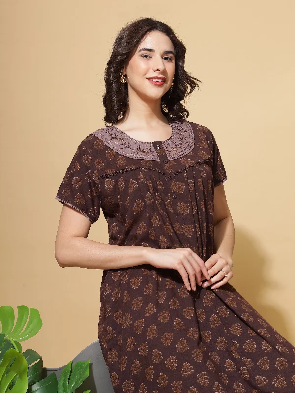 Crush Designer Nighty Coffee Brown