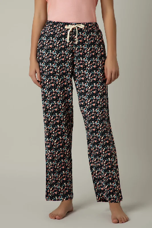 Full Length Pyjama Bottom - Black Beauty Floral Print