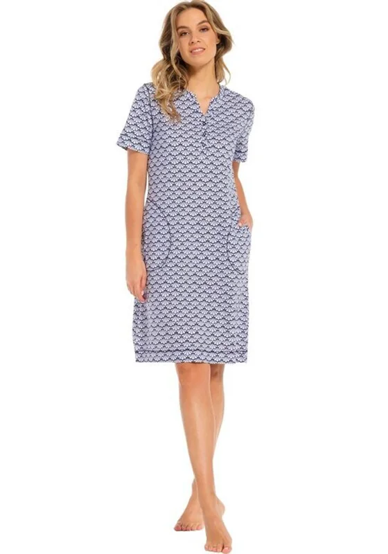 Pastunette Shell Short Sleeve Nightdress, Navy