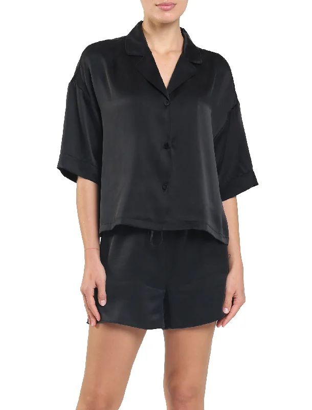 Washable Silk Crop PJ Shirt