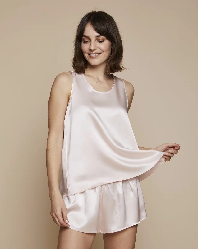 Thera Silk Tank Top and Short in Candy Rosé - Set