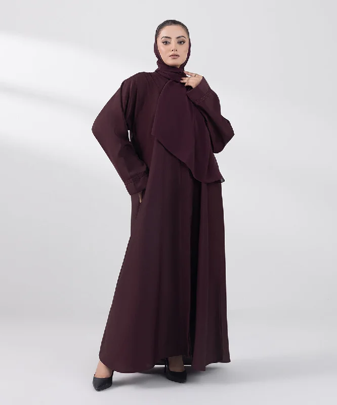 Embroidered Button Through Abaya