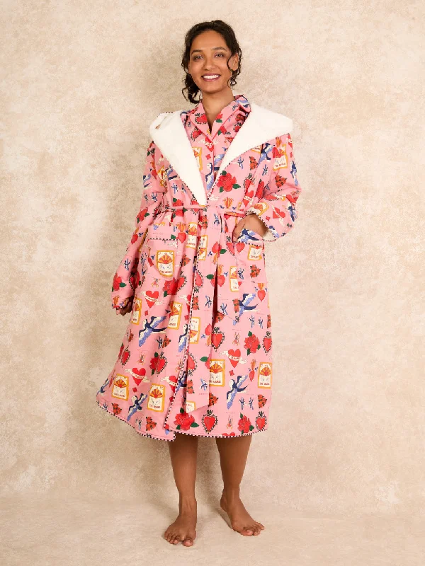 Womens Cosy Robe Pink Mon Coeur