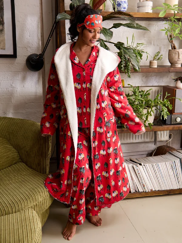 Womens Cosy Robe Red Sheep